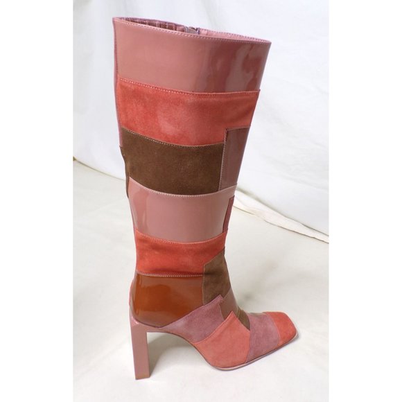 JEFFREY CAMPBELL Suede Lightspeed Patchwork Knee High Boots 7 NEW - Picture 10 of 14